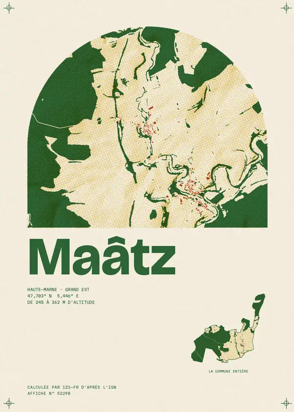 Affiche de Maâtz, calculée par 123-fr d'après l'IGN