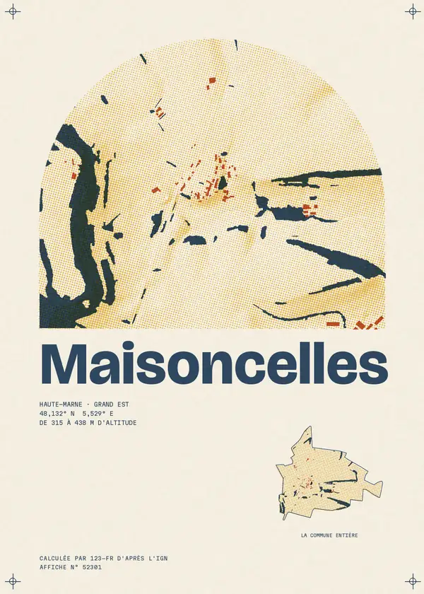 Affiche de Maisoncelles, calculée par 123-fr d'après l'IGN