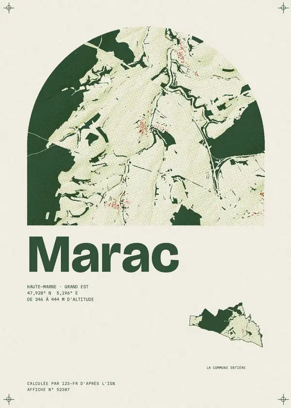 Affiche de Marac, calculée par 123-fr d'après l'IGN