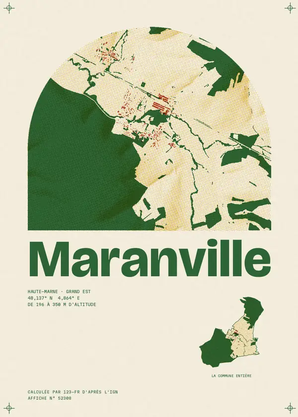 Affiche de Maranville, calculée par 123-fr d'après l'IGN