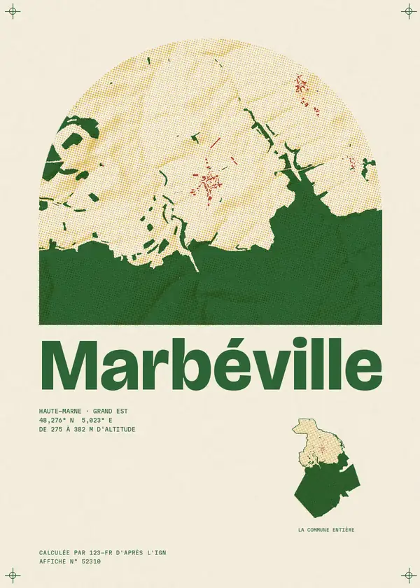 Affiche de Marbéville, calculée par 123-fr d'après l'IGN