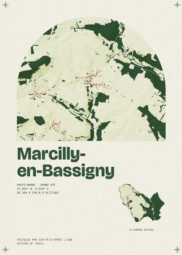 Affiche de Marcilly-en-Bassigny, calculée par 123-fr d'après l'IGN