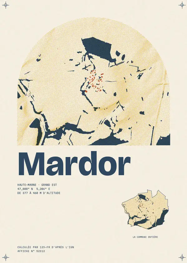 Affiche de Mardor, calculée par 123-fr d'après l'IGN