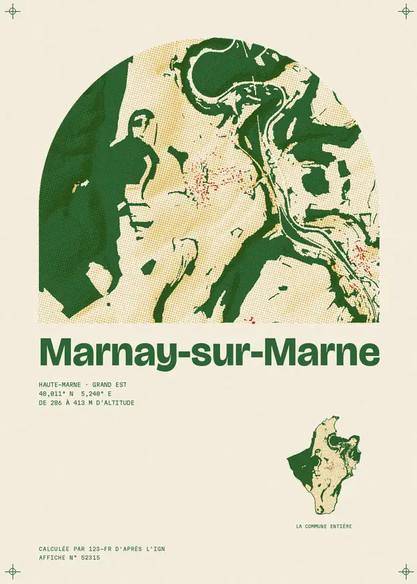 Affiche de Marnay-sur-Marne, calculée par 123-fr d'après l'IGN
