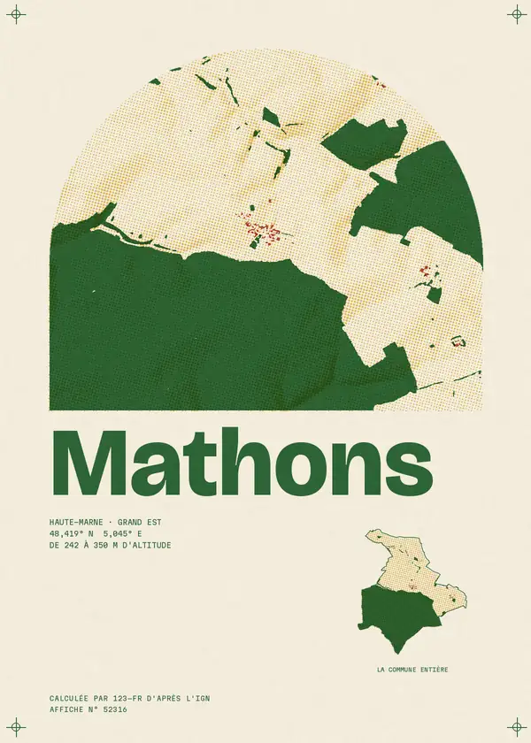 Affiche de Mathons, calculée par 123-fr d'après l'IGN