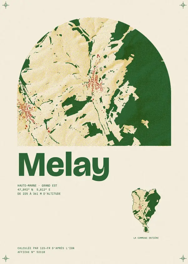 Affiche de Melay, calculée par 123-fr d'après l'IGN