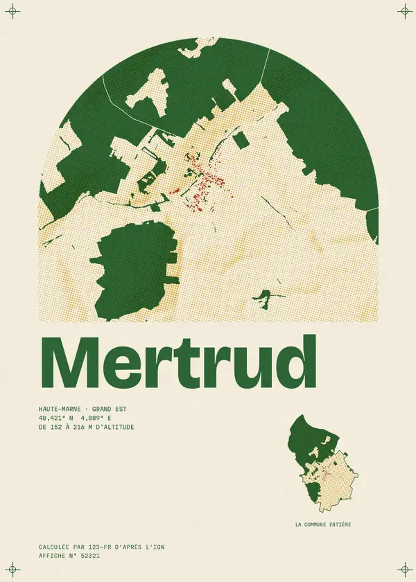 Affiche de Mertrud, calculée par 123-fr d'après l'IGN