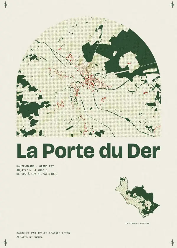 Affiche de La Porte du Der, calculée par 123-fr d'après l'IGN