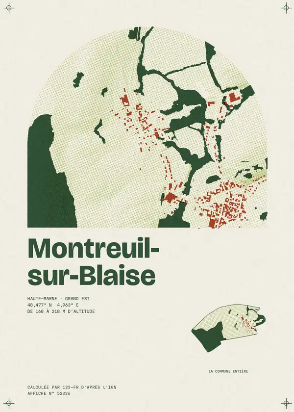 Affiche de Montreuil-sur-Blaise, calculée par 123-fr d'après l'IGN