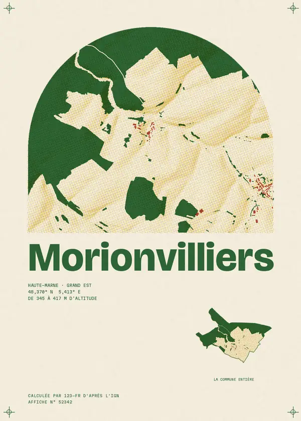 Affiche de Morionvilliers, calculée par 123-fr d'après l'IGN