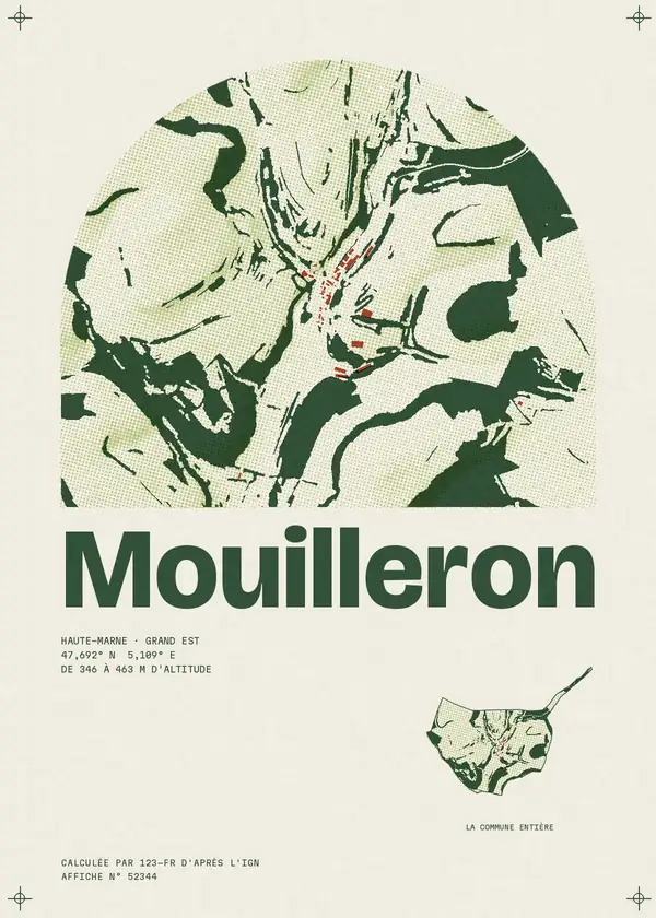 Affiche de Mouilleron, calculée par 123-fr d'après l'IGN