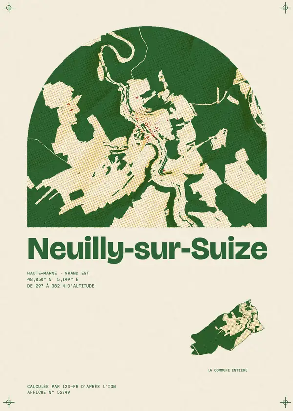 Affiche de Neuilly-sur-Suize, calculée par 123-fr d'après l'IGN