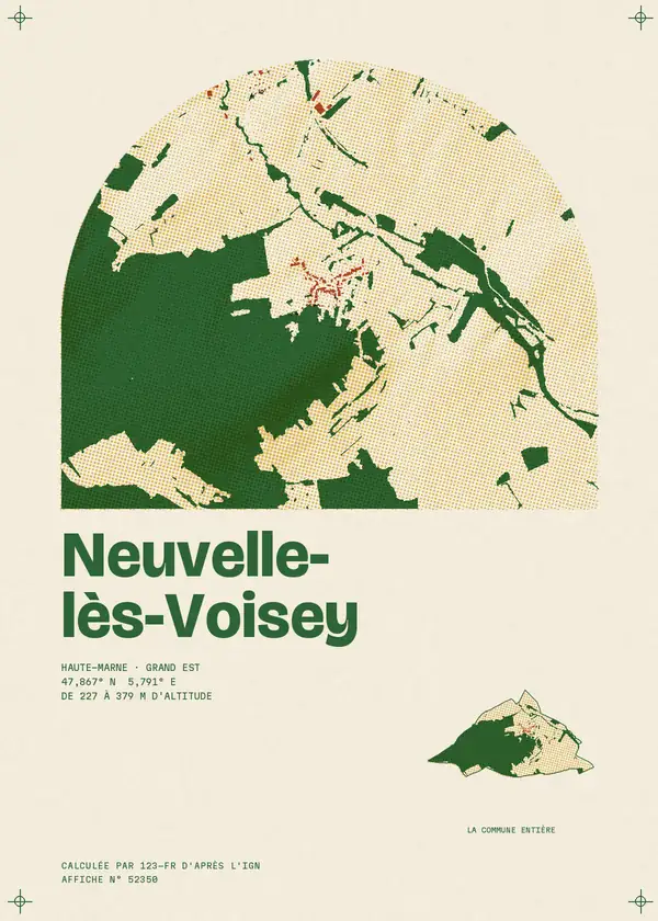 Affiche de Neuvelle-lès-Voisey, calculée par 123-fr d'après l'IGN