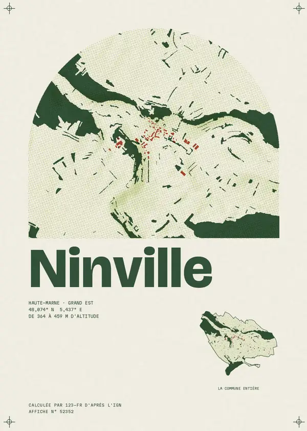 Affiche de Ninville, calculée par 123-fr d'après l'IGN