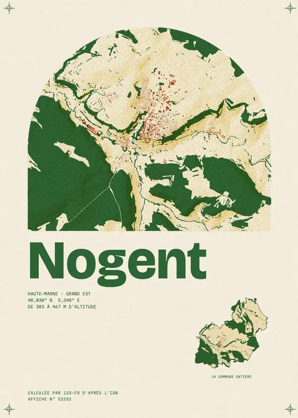 Affiche de Nogent, calculée par 123-fr d'après l'IGN