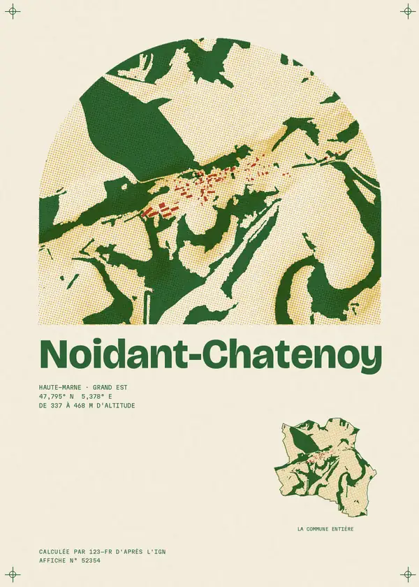Affiche de Noidant-Chatenoy, calculée par 123-fr d'après l'IGN