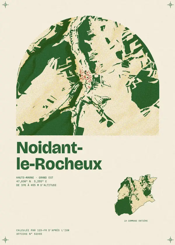 Affiche de Noidant-le-Rocheux, calculée par 123-fr d'après l'IGN