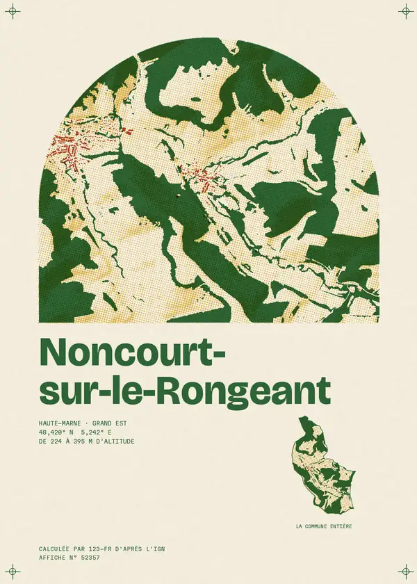 Affiche de Noncourt-sur-le-Rongeant, calculée par 123-fr d'après l'IGN