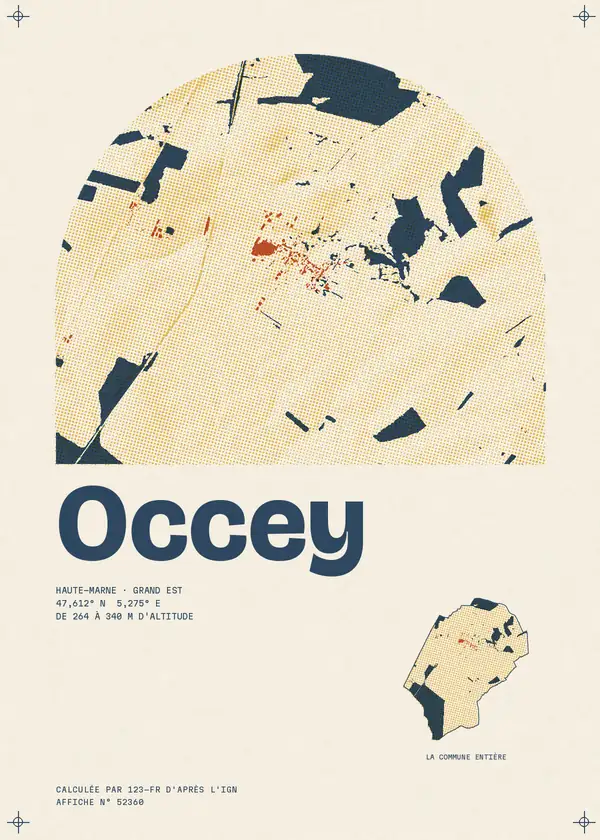 Affiche de Occey, calculée par 123-fr d'après l'IGN