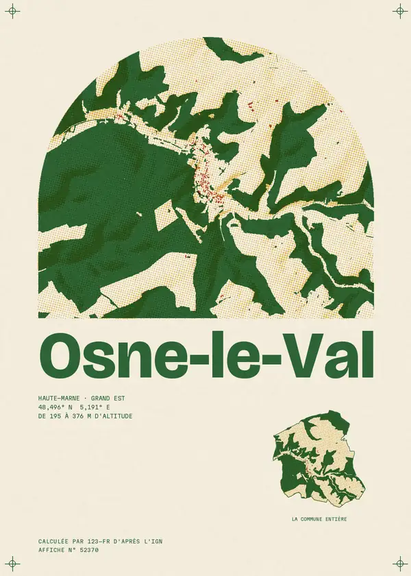 Affiche de Osne-le-Val, calculée par 123-fr d'après l'IGN