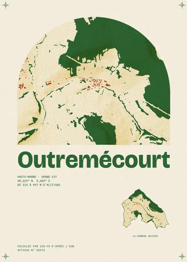 Affiche de Outremécourt, calculée par 123-fr d'après l'IGN