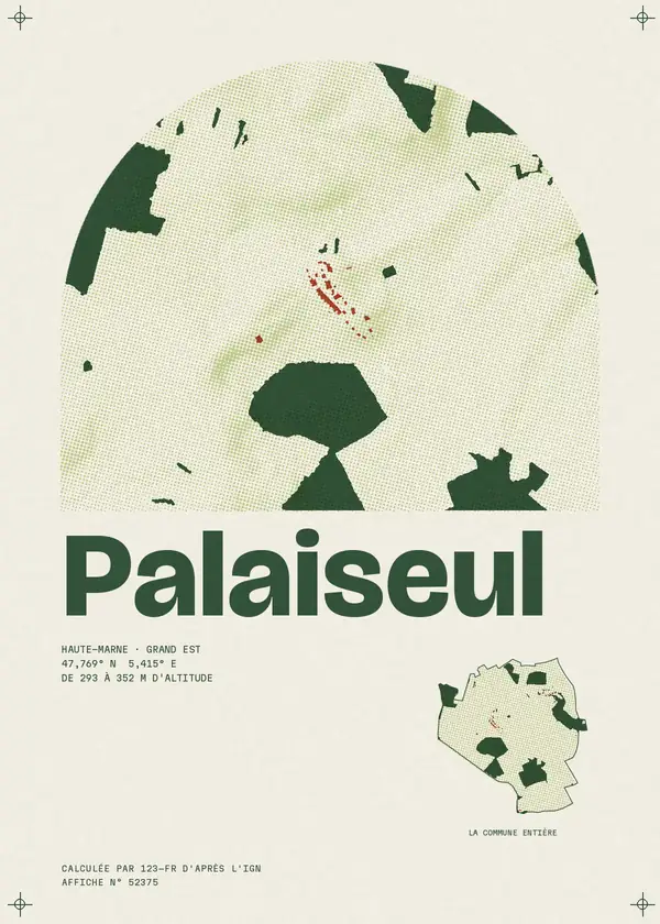 Affiche de Palaiseul, calculée par 123-fr d'après l'IGN