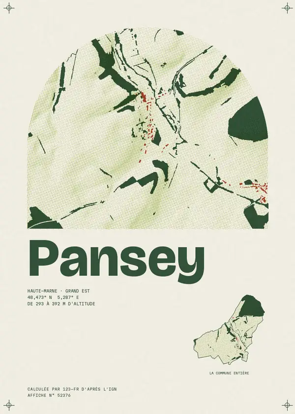 Affiche de Pansey, calculée par 123-fr d'après l'IGN