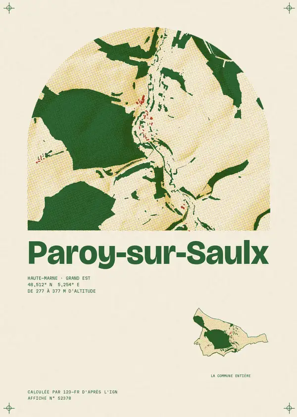 Affiche de Paroy-sur-Saulx, calculée par 123-fr d'après l'IGN