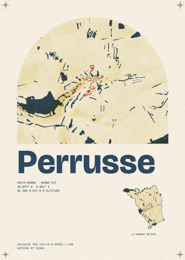 Affiche de Perrusse, calculée par 123-fr d'après l'IGN