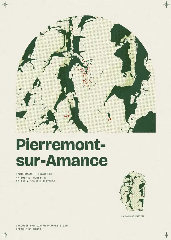 Affiche de Pierremont-sur-Amance, calculée par 123-fr d'après l'IGN