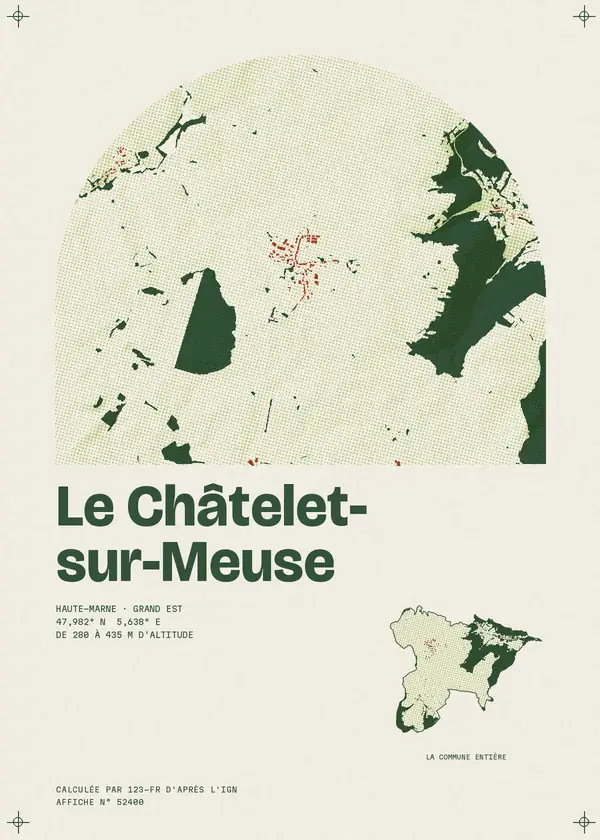 Affiche de Le Châtelet-sur-Meuse, calculée par 123-fr d'après l'IGN