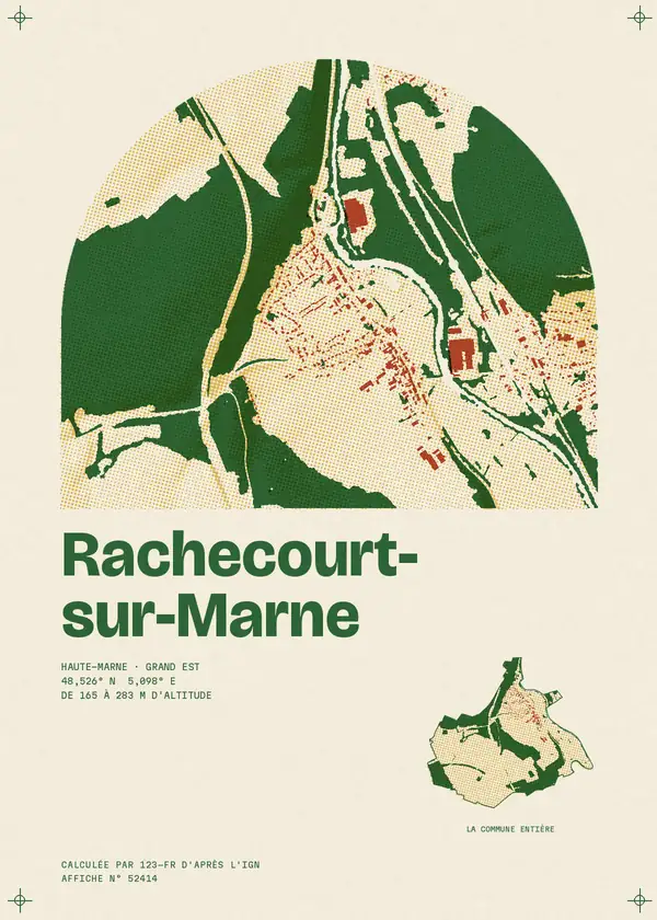 Affiche de Rachecourt-sur-Marne, calculée par 123-fr d'après l'IGN