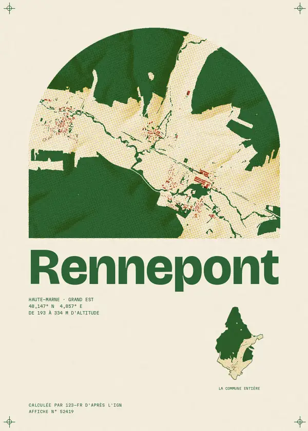Affiche de Rennepont, calculée par 123-fr d'après l'IGN