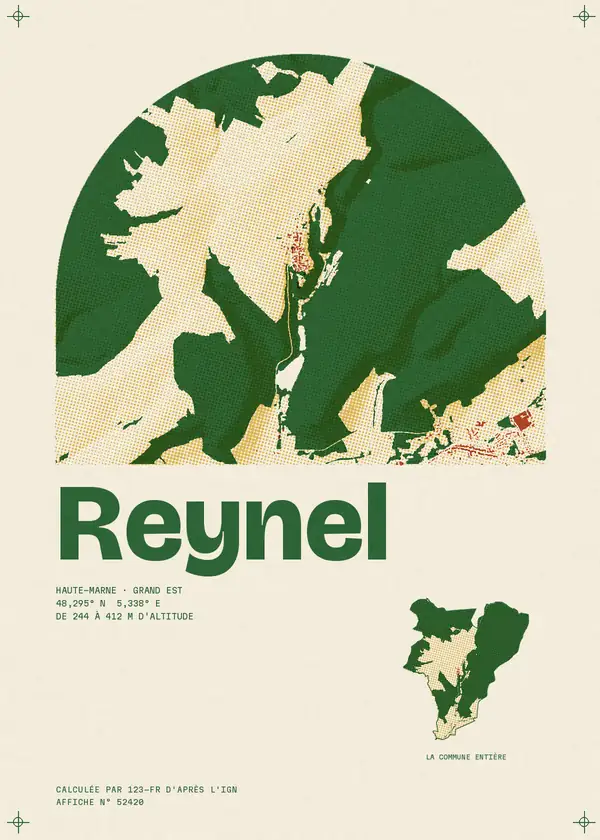 Affiche de Reynel, calculée par 123-fr d'après l'IGN