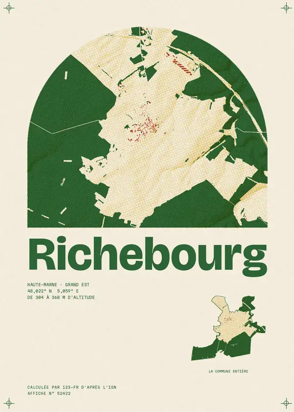 Affiche de Richebourg, calculée par 123-fr d'après l'IGN