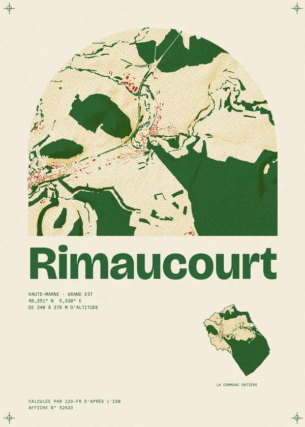 Affiche de Rimaucourt, calculée par 123-fr d'après l'IGN