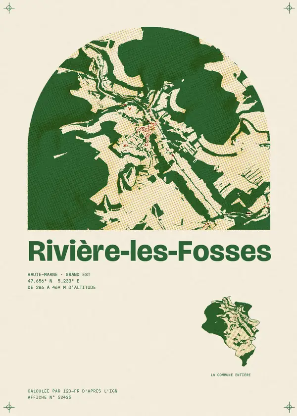 Affiche de Rivière-les-Fosses, calculée par 123-fr d'après l'IGN