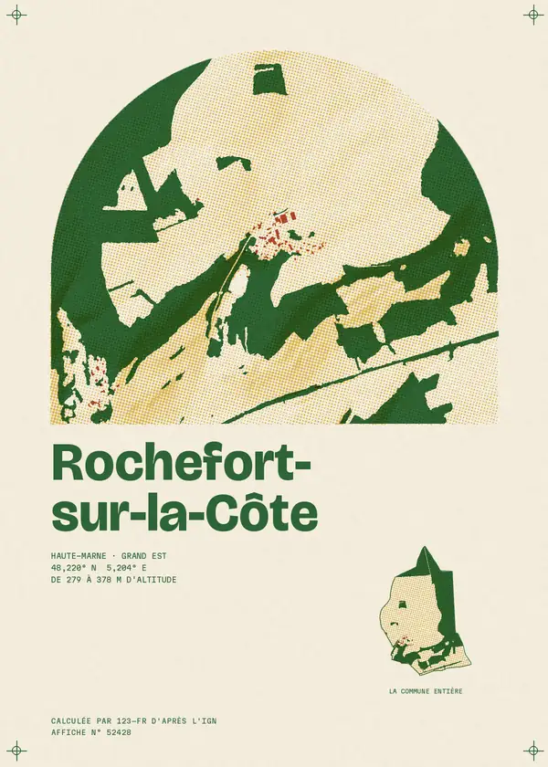 Affiche de Rochefort-sur-la-Côte, calculée par 123-fr d'après l'IGN