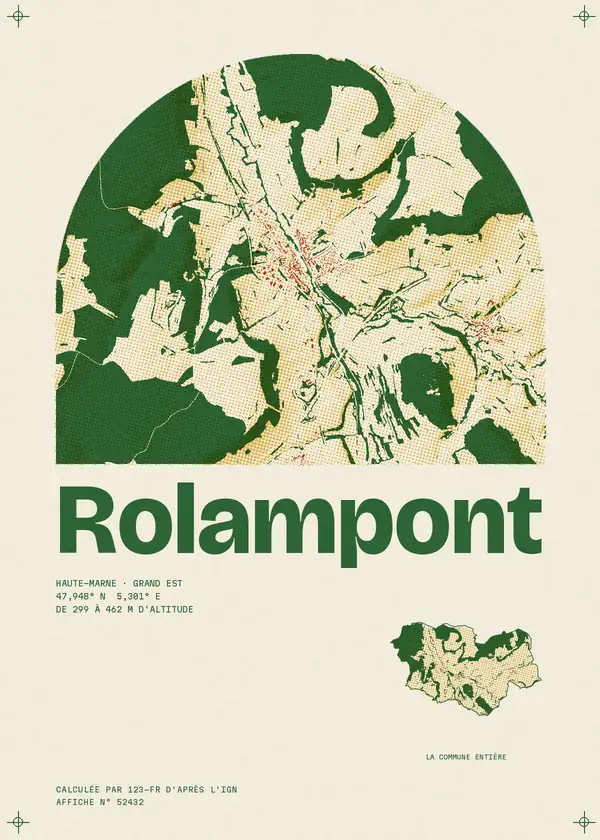 Affiche de Rolampont, calculée par 123-fr d'après l'IGN