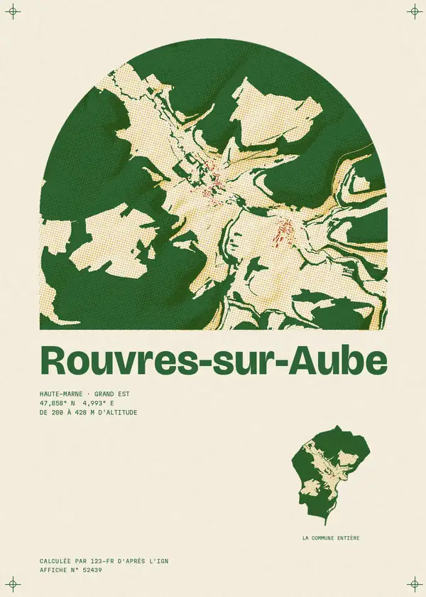 Affiche de Rouvres-sur-Aube, calculée par 123-fr d'après l'IGN