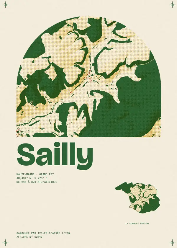Affiche de Sailly, calculée par 123-fr d'après l'IGN