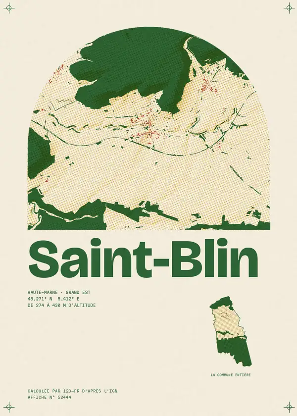 Affiche de Saint-Blin, calculée par 123-fr d'après l'IGN