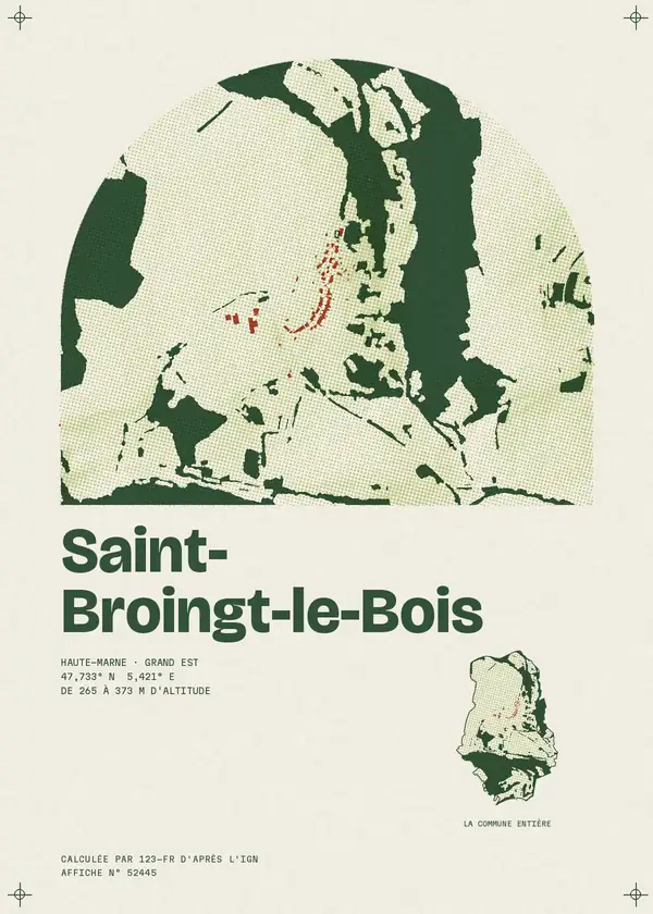 Affiche de Saint-Broingt-le-Bois, calculée par 123-fr d'après l'IGN