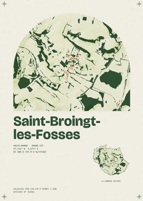 Affiche de Saint-Broingt-les-Fosses, calculée par 123-fr d'après l'IGN
