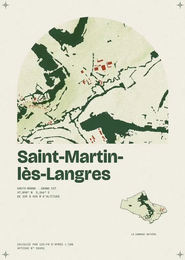 Affiche de Saint-Martin-lès-Langres, calculée par 123-fr d'après l'IGN