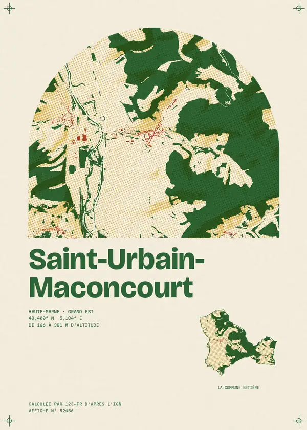 Affiche de Saint-Urbain-Maconcourt, calculée par 123-fr d'après l'IGN