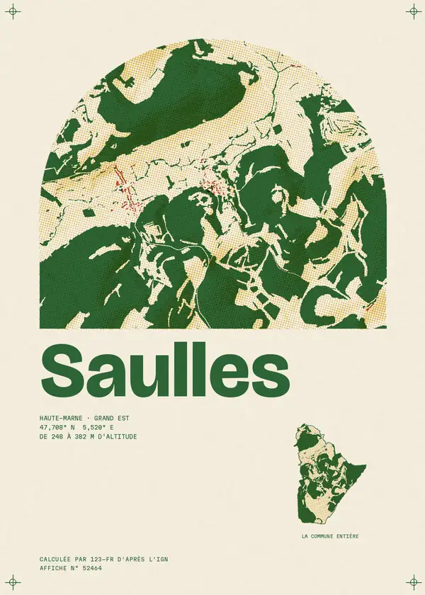 Affiche de Saulles, calculée par 123-fr d'après l'IGN