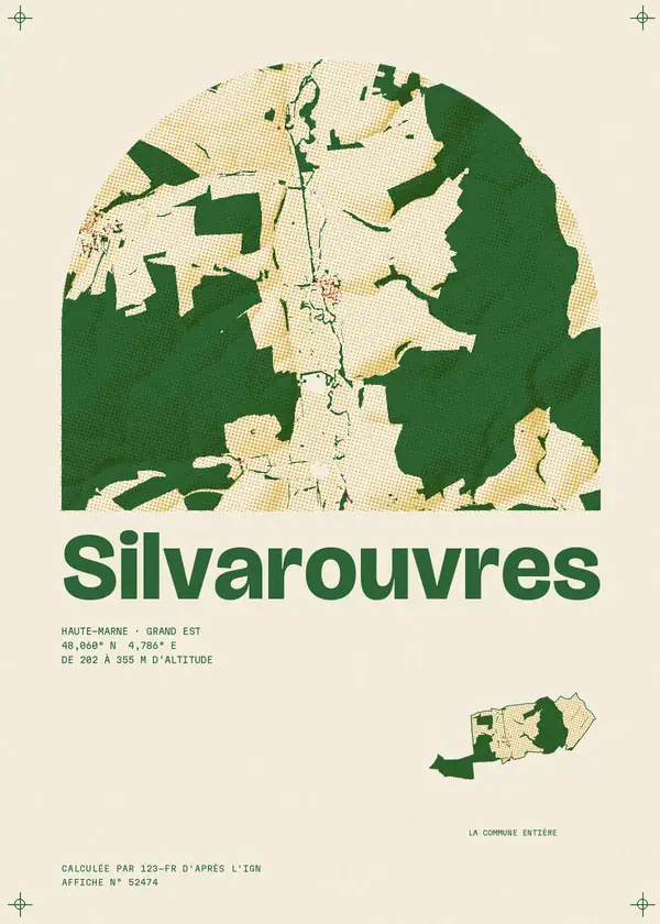 Affiche de Silvarouvres, calculée par 123-fr d'après l'IGN