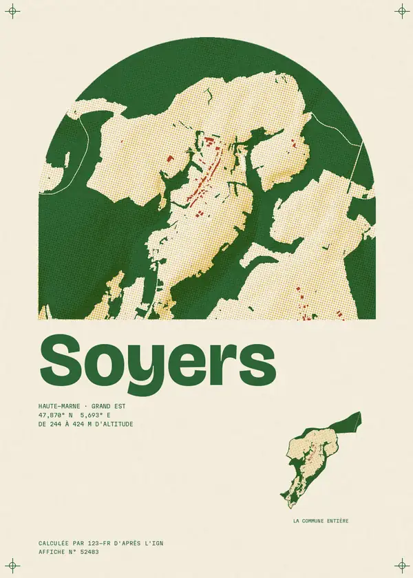 Affiche de Soyers, calculée par 123-fr d'après l'IGN
