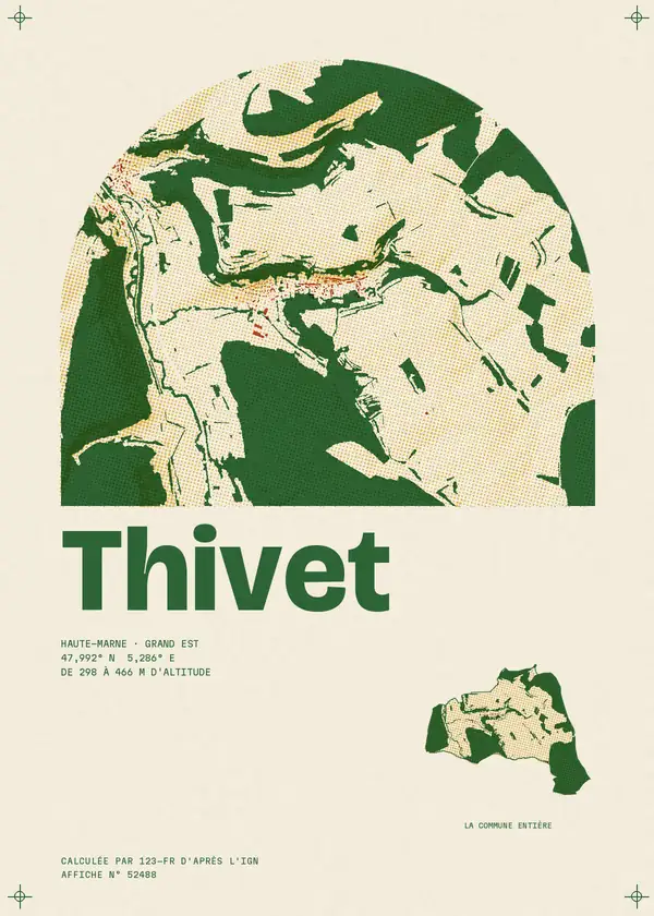 Affiche de Thivet, calculée par 123-fr d'après l'IGN